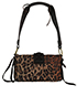 Leopard Print Flap Fringe Bag, back view